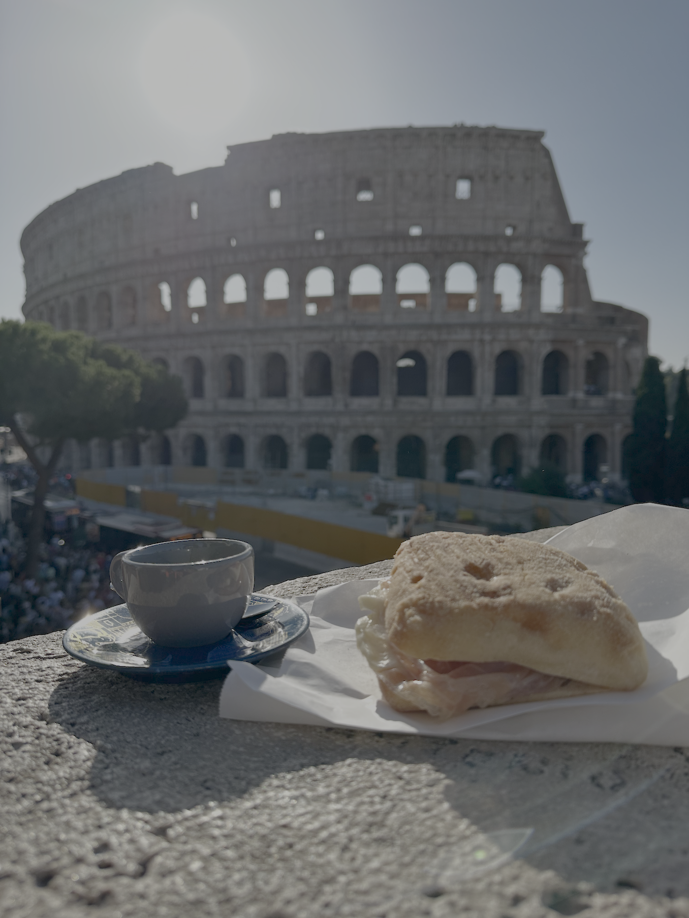 food and old building